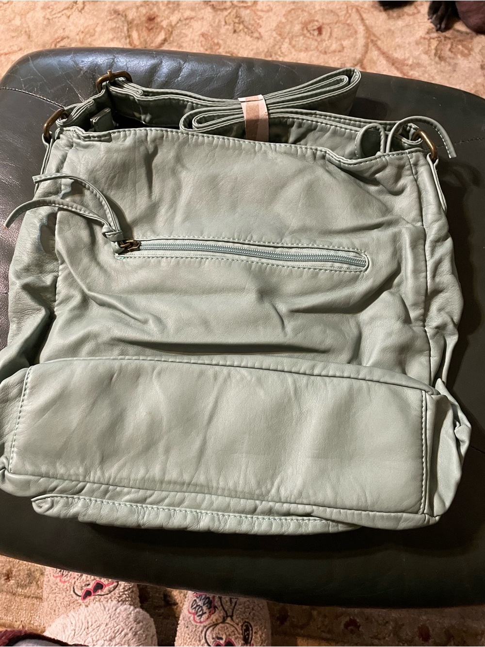 Mint Green Crossbody Bag with Adjustable Strap